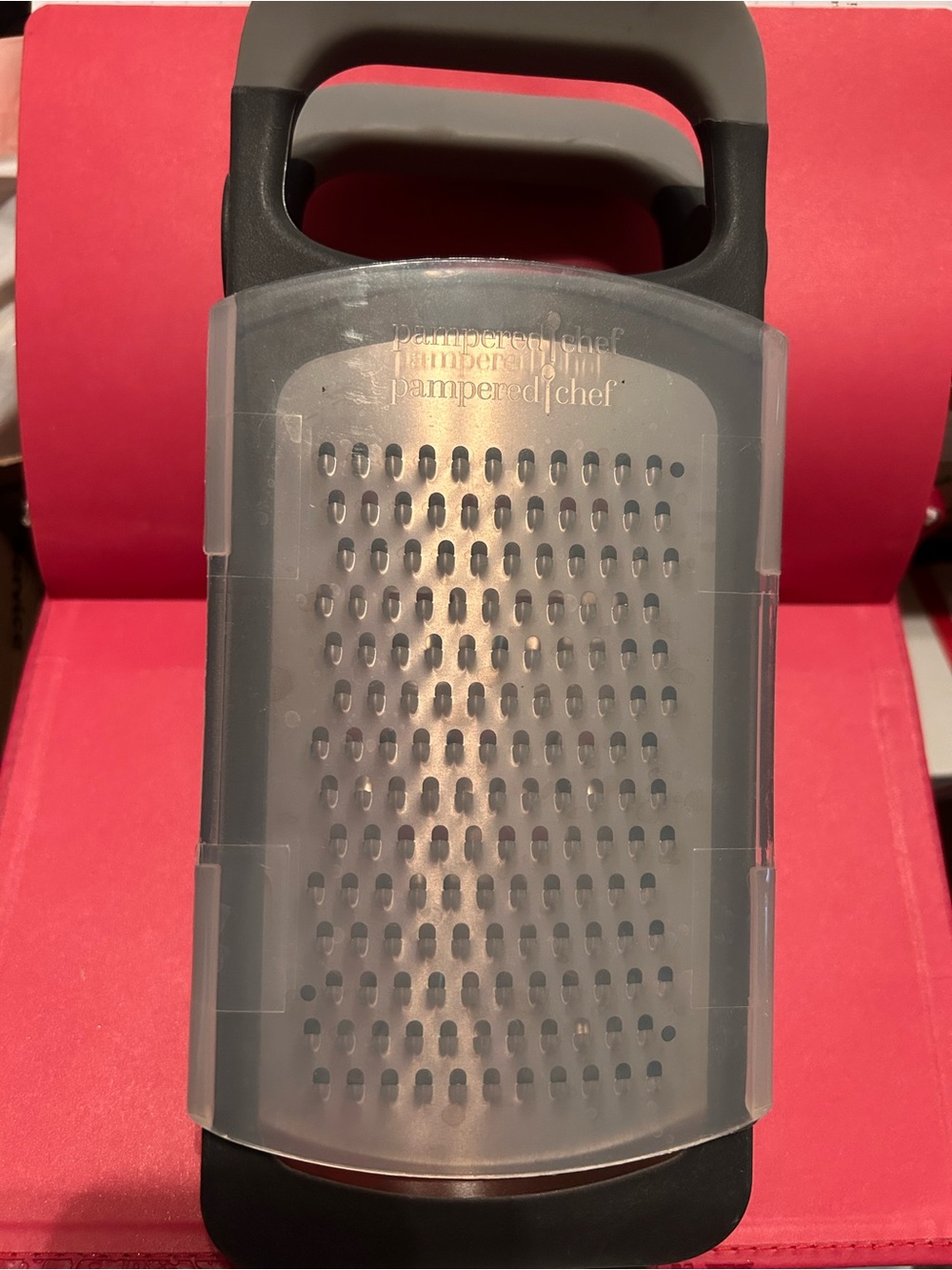 Pampered Chef Black and Gray Box Grater with Protective Cover